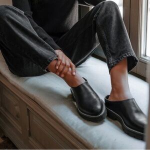 Jenni Kayne black Leather Lug Mule size 39 us 9